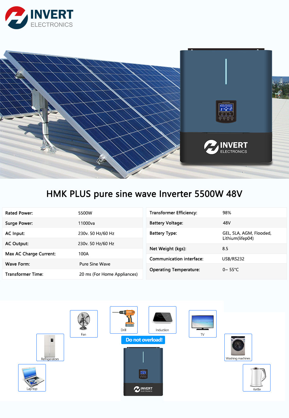 MPPT Solar Controller 5kw Commercial Off Grid Solar Inverter