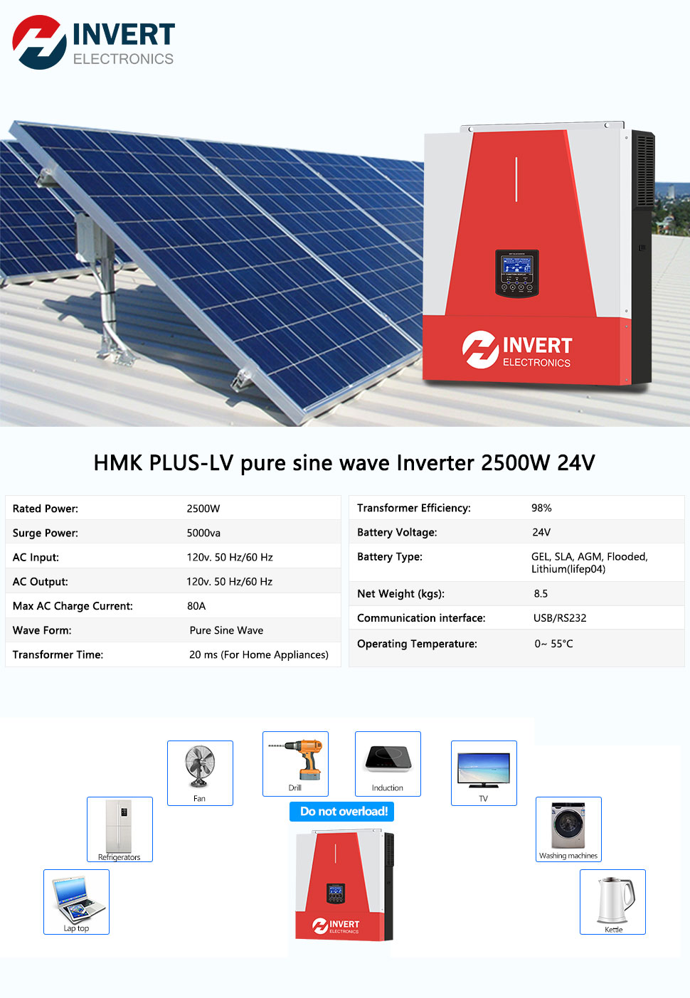 High-Efficiency Solar Inverter for Commercial with Battery